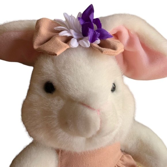 Vintage Commonwealth Bunny Patch Seeds Plush Rabbit Stuffed Animal 1992 Apron - Picture 4 of 7